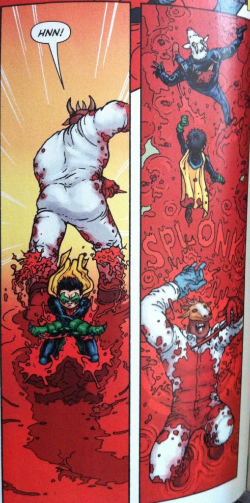 Robin Bloody Fight Robin Fights Goats in blood