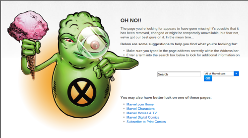 Marvel broken links