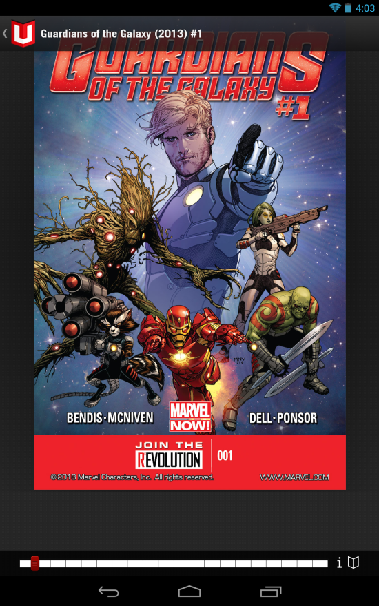 Marvel Unlimited Android Screen