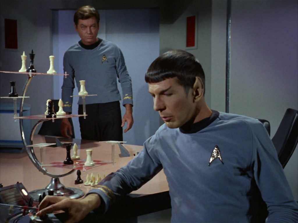 Spock playing chess in star trek