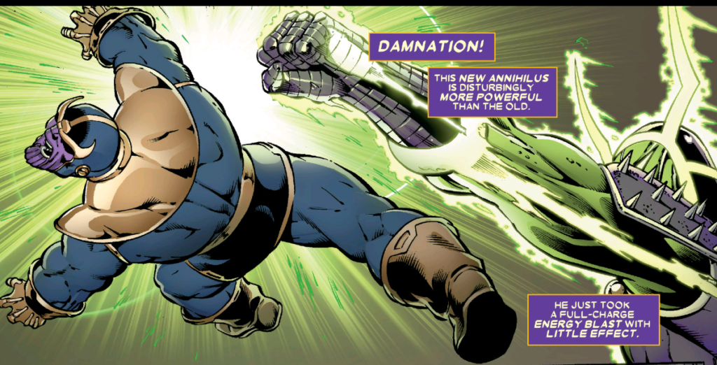 Annihilus punches Thanos