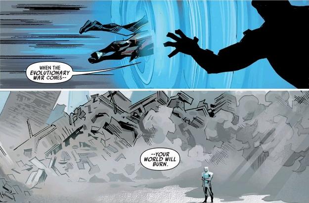 Silly goose, you don't "burn in the Evolutionary War"! This new Secret Wars has everyone getting all their events confused...