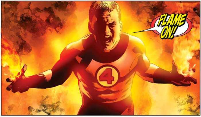 Human torch flame on