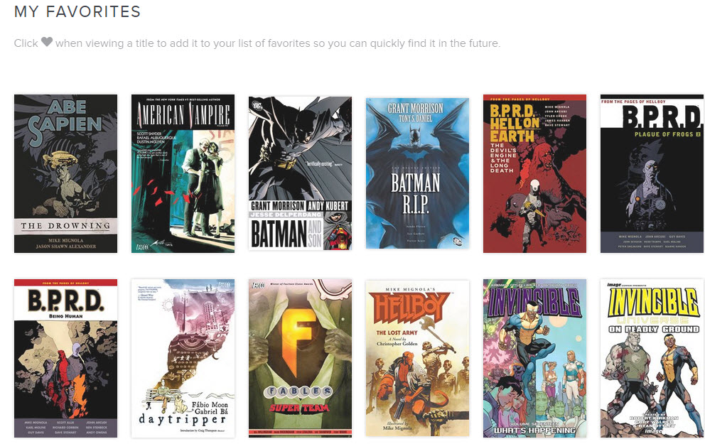 Comics in Hoopla digital