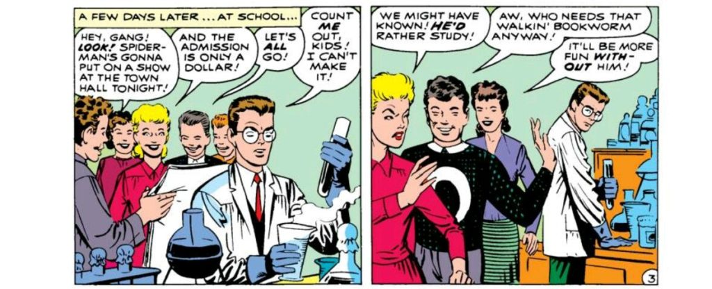 Peter Parker in a dope ass lab coat