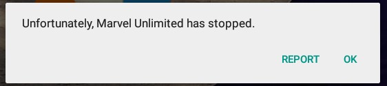 Marvel Unlimited app crashing error