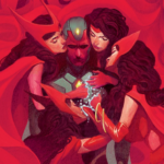 Vision surrounded by memories of Wanda, the Scarlet Witch