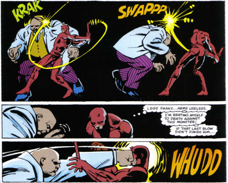 Frank Miller draws Daredevil fighting the Kingpin