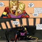 Carol Danvers and Kit read a story