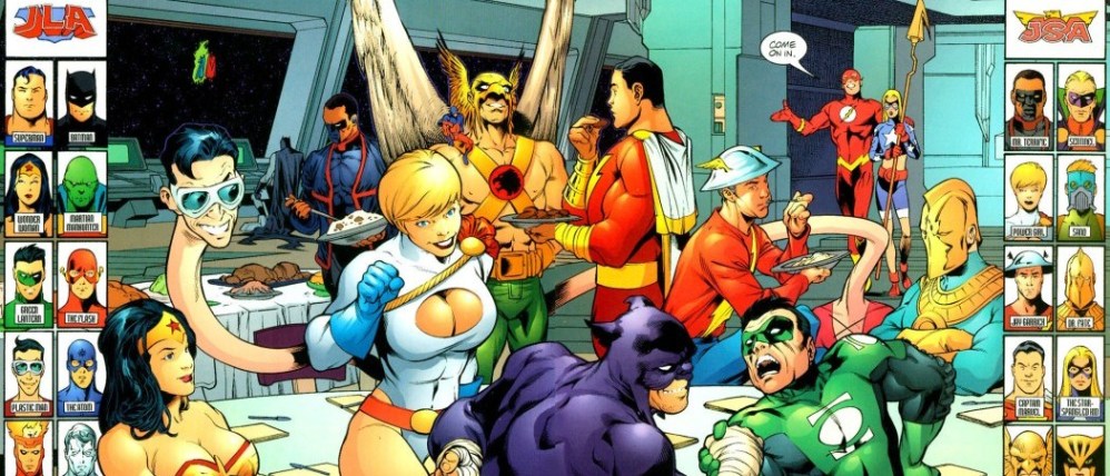 JSA and the Justice League celebrate Thanksgiving