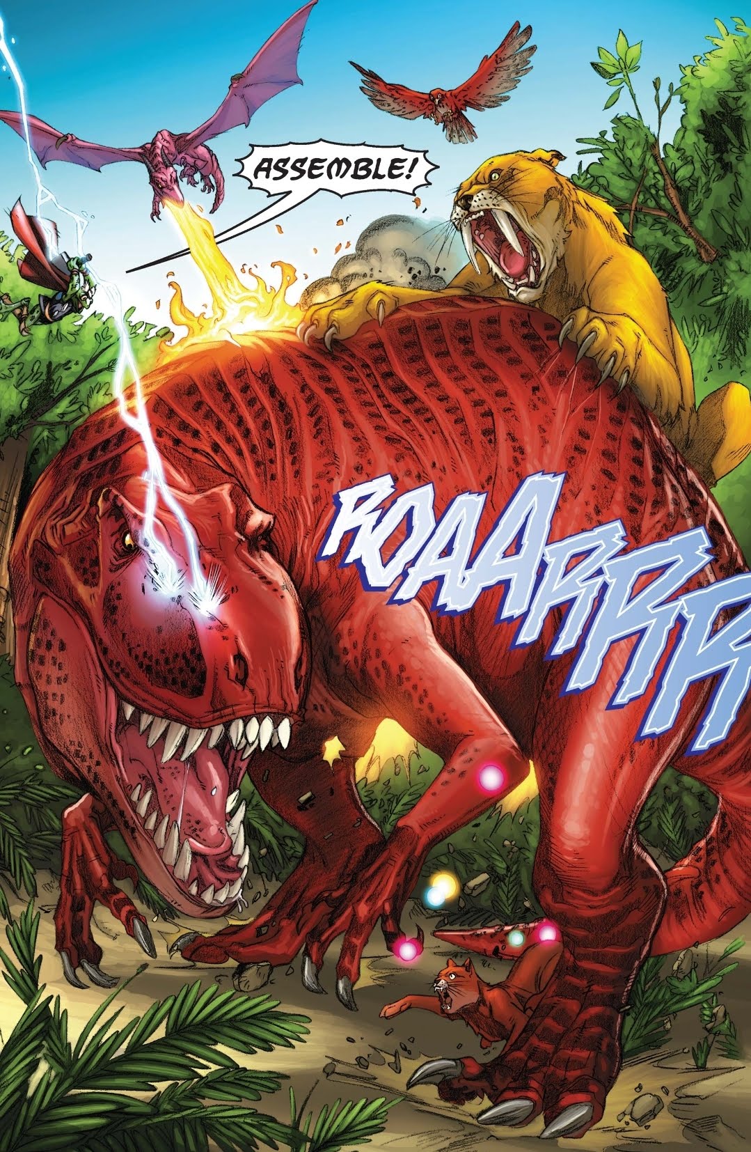 Devil Dinosaur vs the Pet Avengers